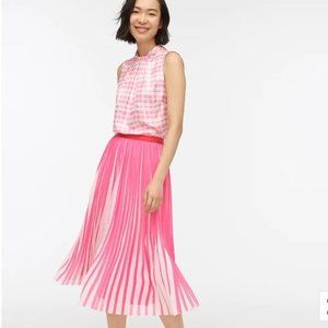 NWT J.Crew Peekaboo Stripe Pleated Midi Skirt